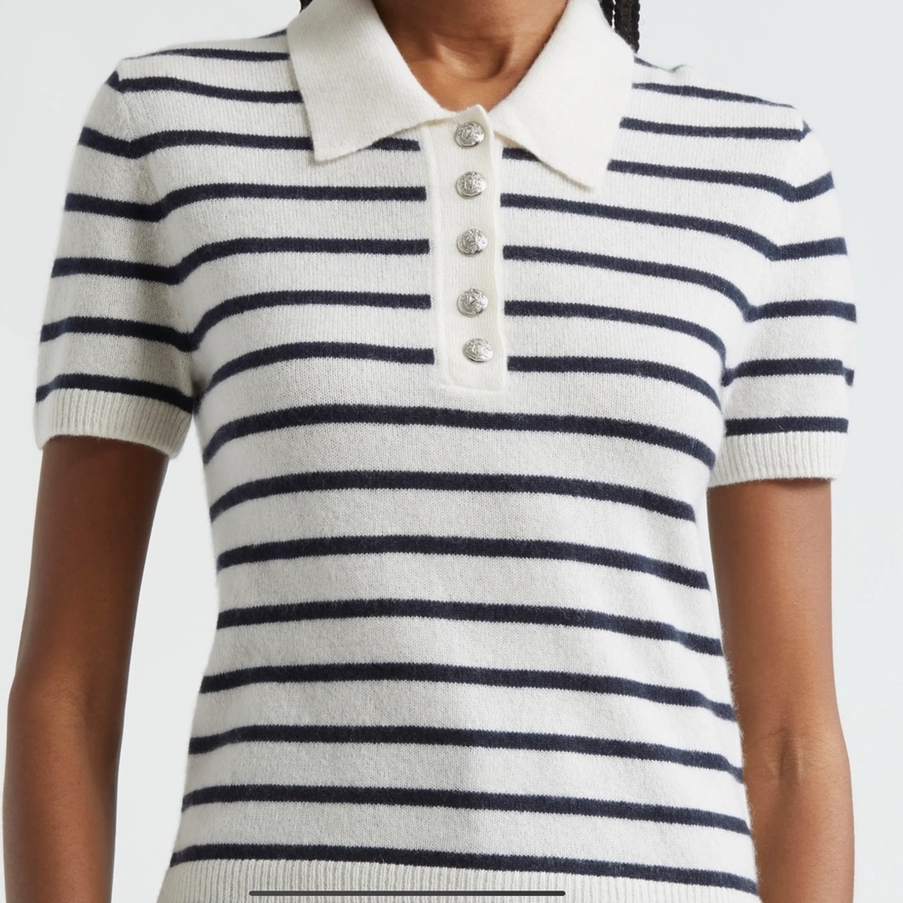 Veronica Beard Black and White Cashmere Sweater